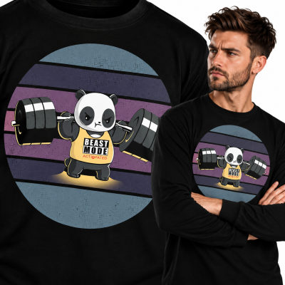 LONGSLEEVE NA SIŁOWNIĘ PANDASQUATTING